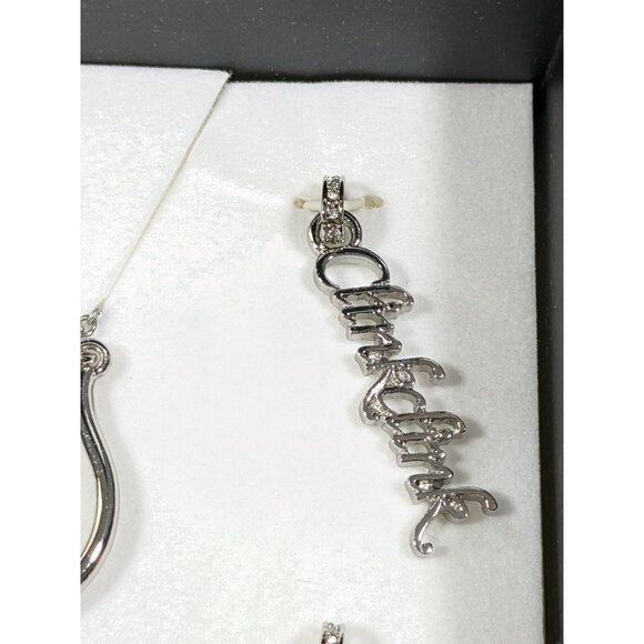 WHBM White House Black Market Silvertone New Years Crystal Necklace Set Goldtone - Picture 3 of 7